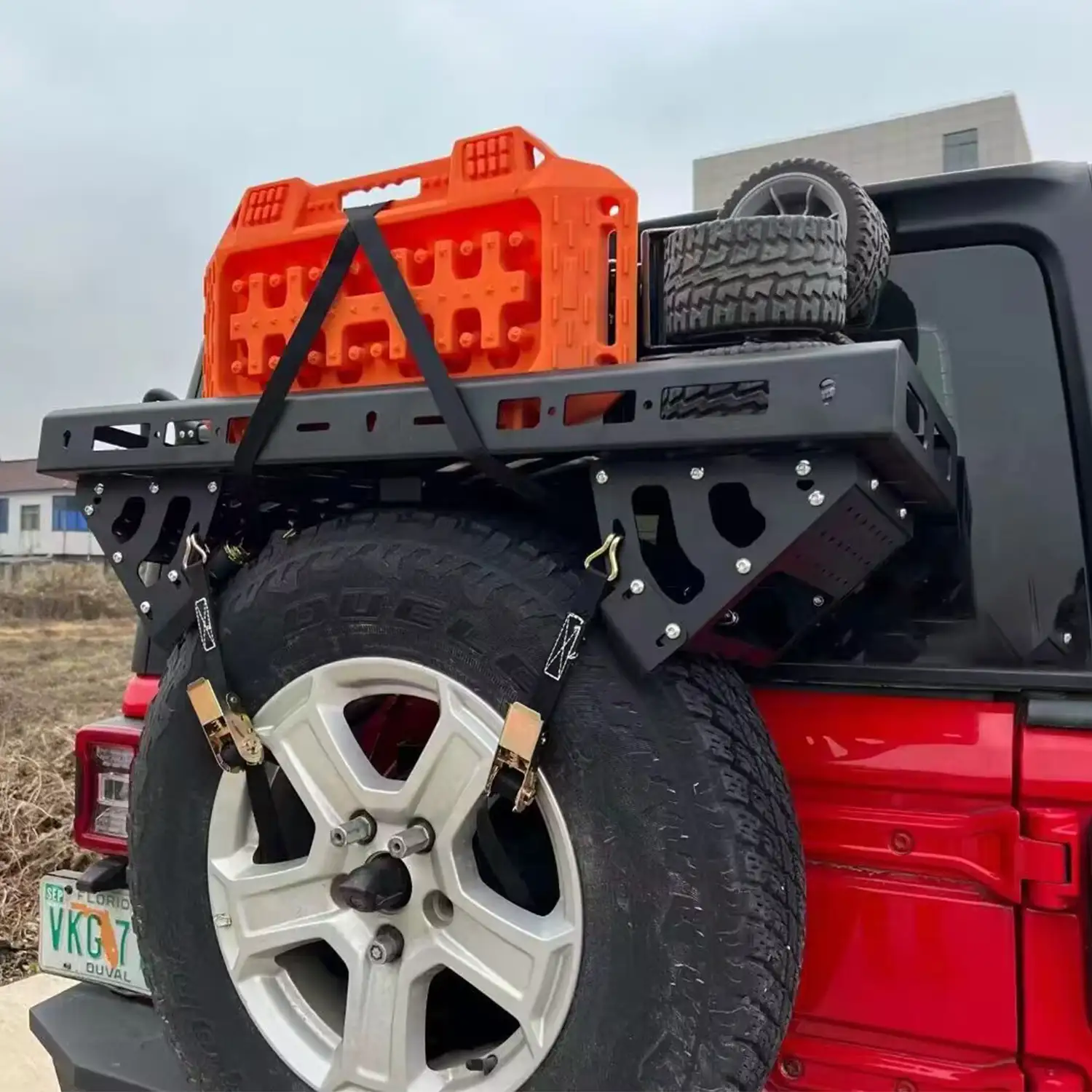 Aluminum Alloy JL1310 Spare Tire Top Storage Rack. view 4