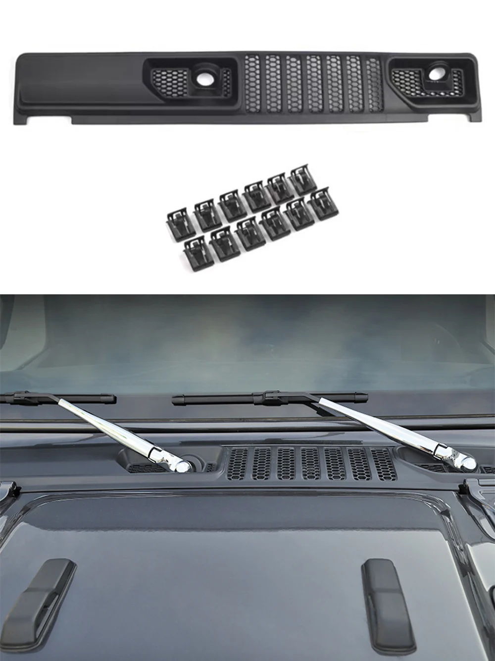 JL1333 Car Engine Hood Vent Car Engine Louvers Bonnet Vent Cover for Jeep Wrangler JL 18-24 view 5