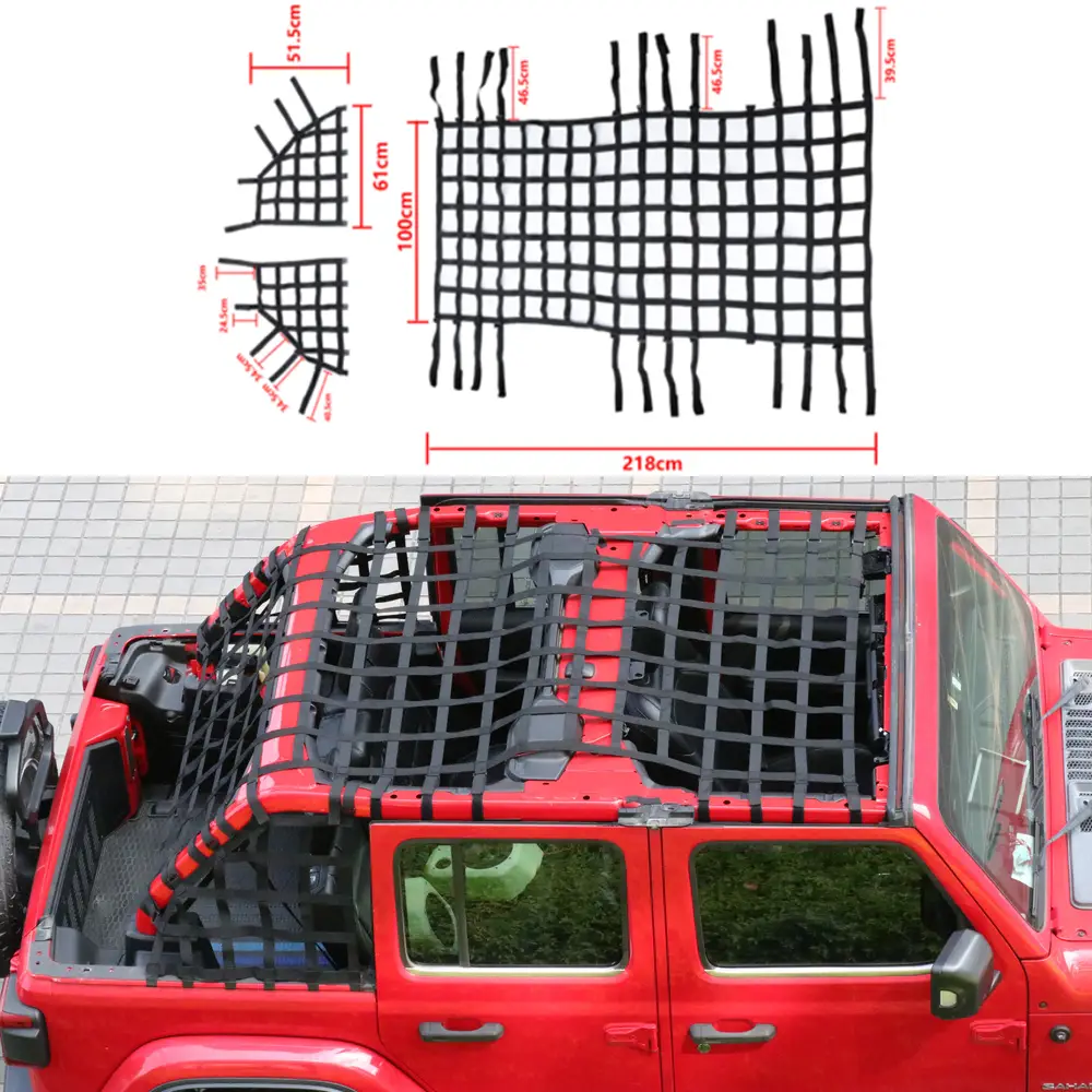 JL1334 Roof Top Cargo Restraint System Net Trunk Net for Jeep Wrangler Jk 07-17 JL2018++ view 5