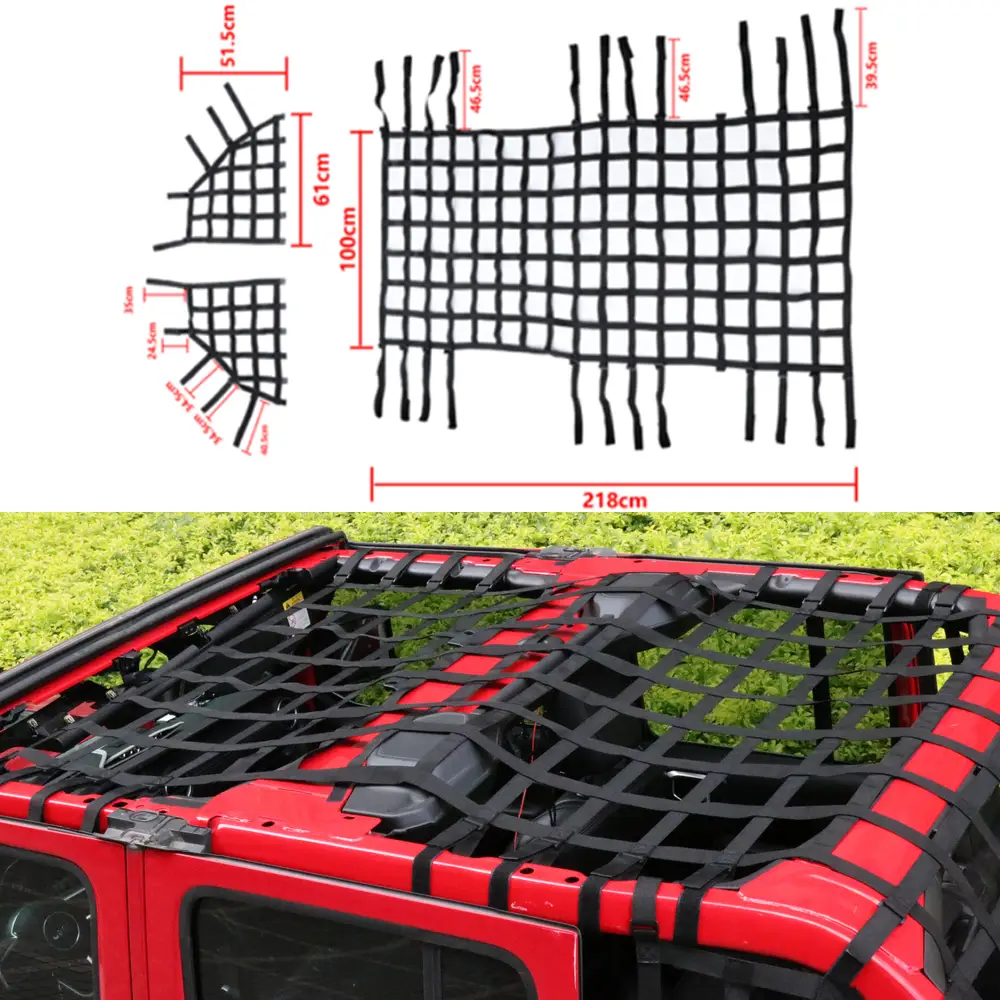 JL1334 Roof Top Cargo Restraint System Net Trunk Net for Jeep Wrangler Jk 07-17 JL2018++ view 6