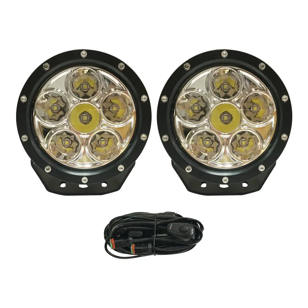 Lantsun LED6467 5 Inch LED Offroad Light Round Led Work Light Black Round Light view 2