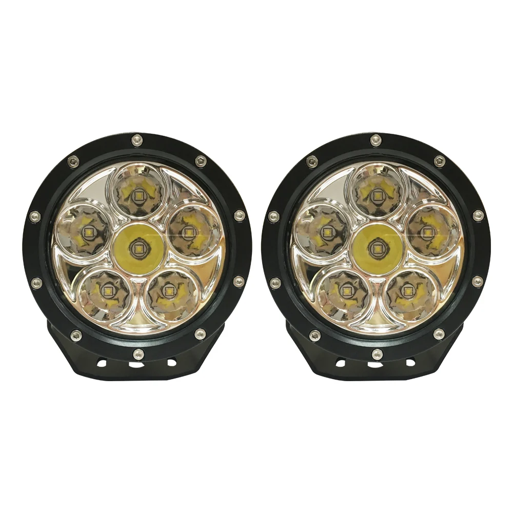 Lantsun LED6467 5 Inch LED Offroad Light Round Led Work Light Black Round Light