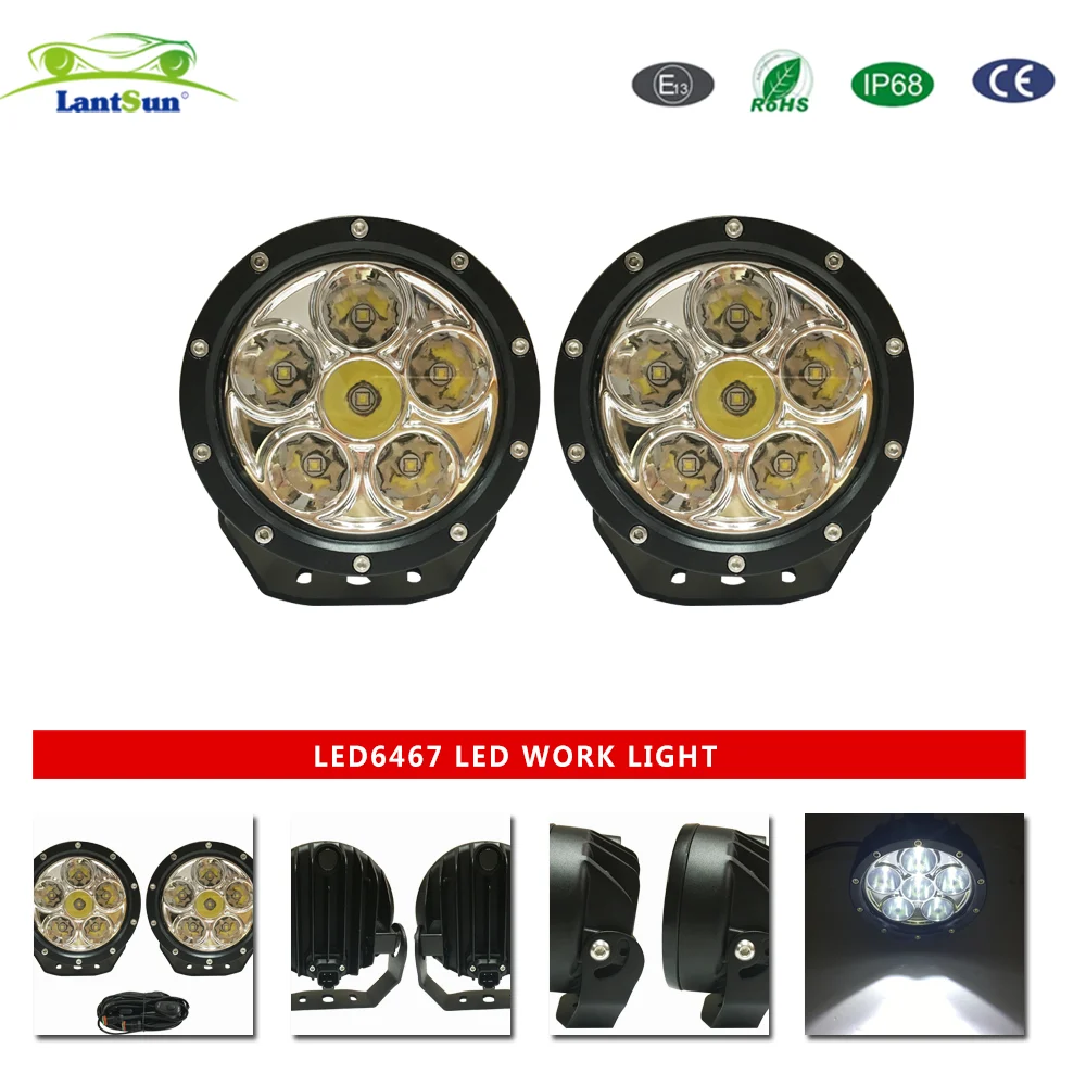 Lantsun LED6467 5 Inch LED Offroad Light Round Led Work Light Black Round Light view 8
