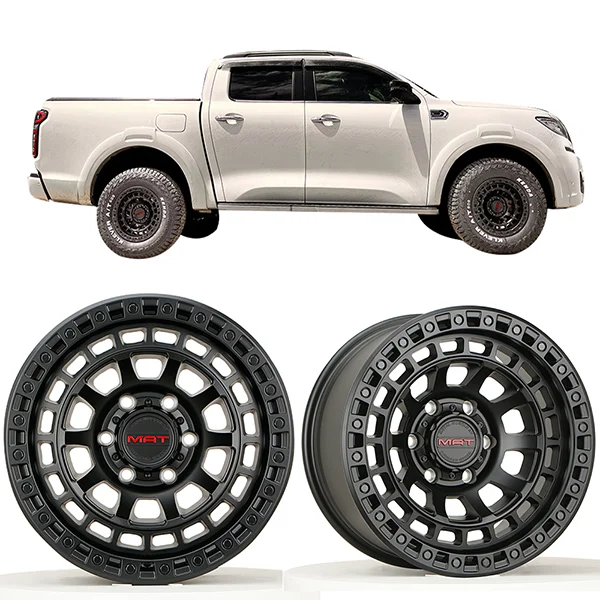 17 Inch Aluminum Alloy Matte Black Wheel Hub for Jeep for Wrangler JK JL JT ATV for All Off Road Veh