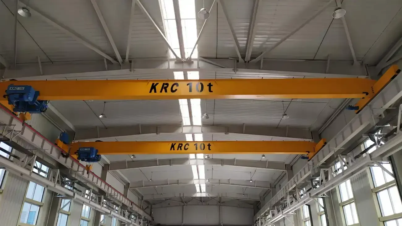 10 ton overhead crane installed in an automotive technology company workshop