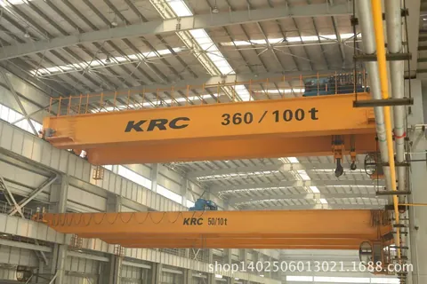 100 ton overhead crane installed above an industrial bay