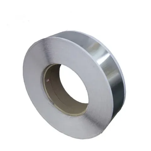 Coil of aluminium strip for transformer winding on a pallet