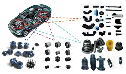 Bonded rubber bushing for an automotive shock absorber with a machined metal core