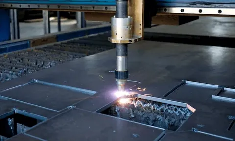 Custom metal fabrication work on the factory floor