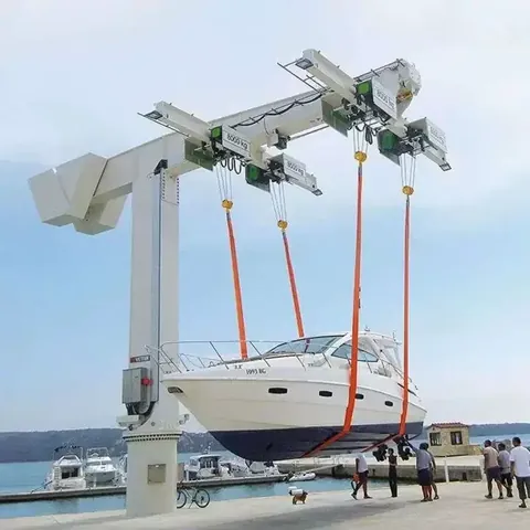 Marine crane installed at a quayside