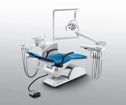 Blue dental chair manufactured in China