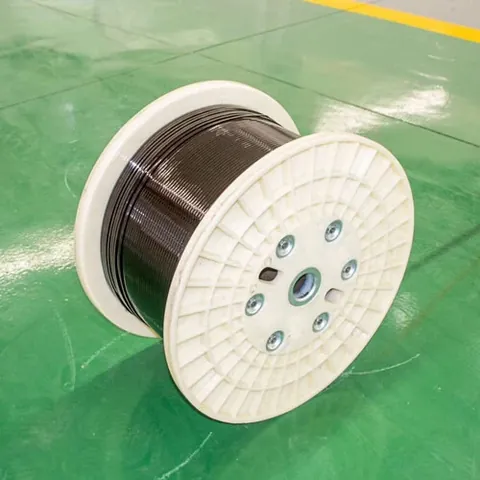 Enameled flat wire coil viewed from the side