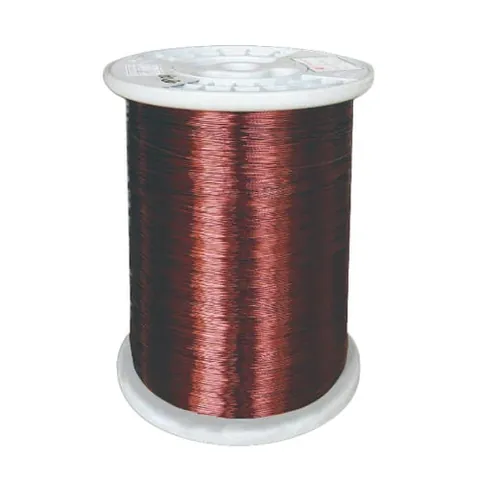 Enameled round wire spool showing the insulated conductor