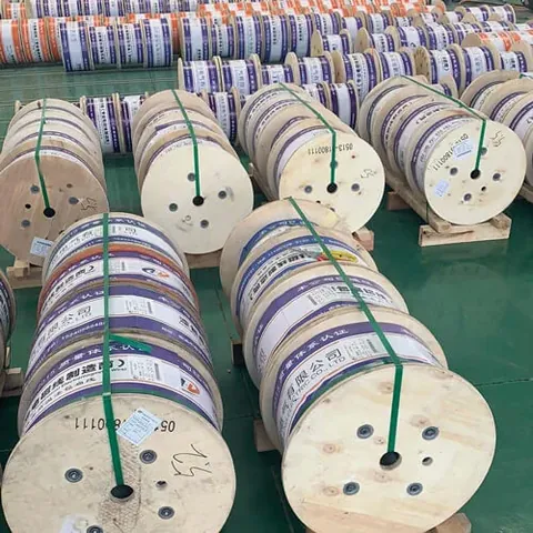 Reels of enameled winding wire stacked together