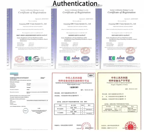 Crane certification document displayed for inspection