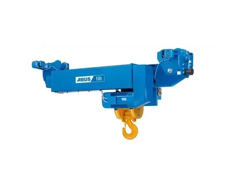 Monorail wire rope hoist running on a twin track beam