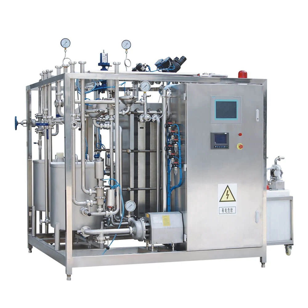 Yogurt pasteurizer skid with plate heat exchanger hot water tank and control cabinet