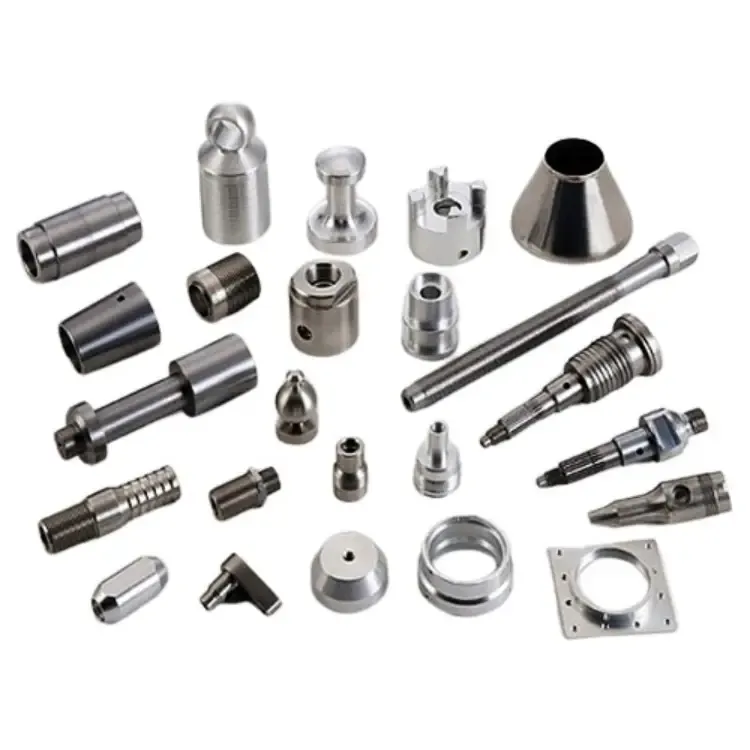 Finished CNC machined parts ready for inspection