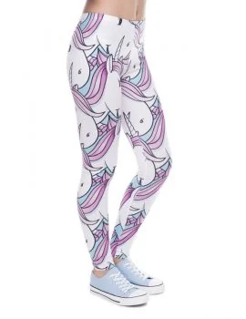 Printed leggings No 10 shown full length on a model, highlighting the full-body design and fabric stretch