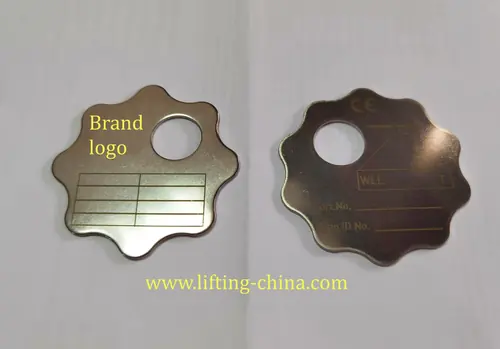 Chain Sling Tag supplied by Carl Stahl China