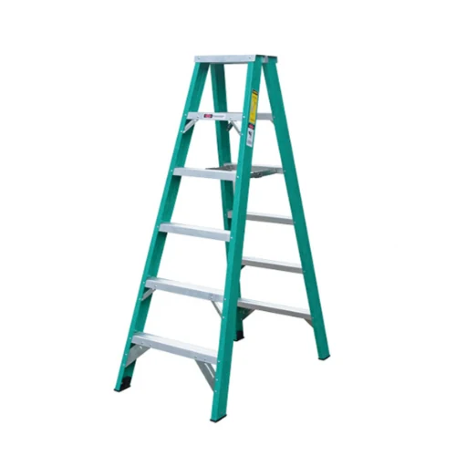 270 Fiberglass Step Ladder with fiberglass rails and aluminium treads on a white background