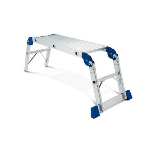 Aluminum Work Deck aluminium ladder on a white background