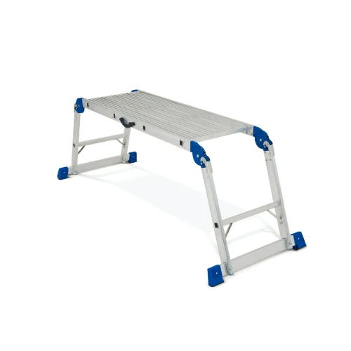 Aluminum Work Deck aluminium ladder on a white background