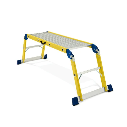 Fiberglass Work Deck with fiberglass rails and aluminium treads on a white background