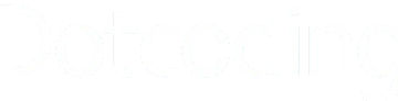 Dotcoding wordmark on dark footer