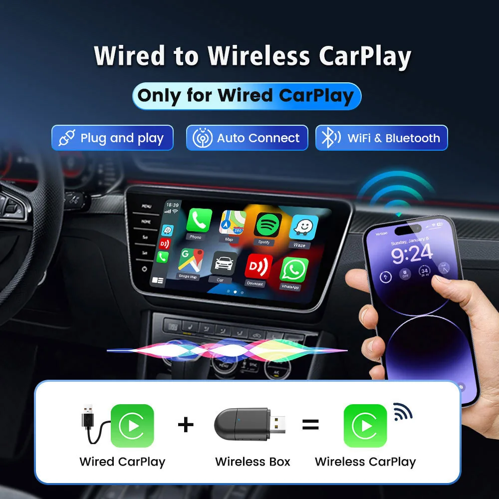 2 In 1 Wireless CarPlay And Android Auto Adapters manufactured by LinkitPower