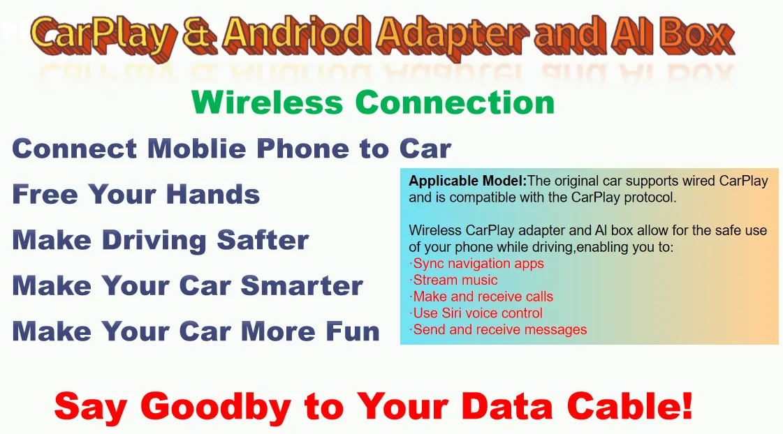 1 To 2 Wireless CarPlay Adapters manufactured by LinkitPower