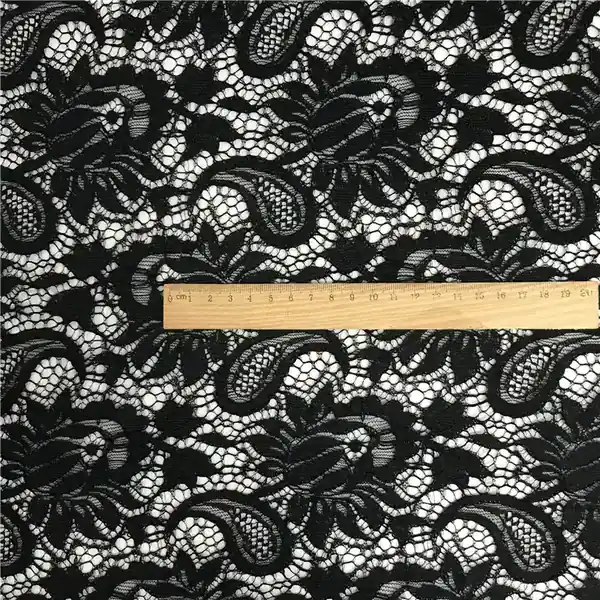 Black Lace Cord Cotton Nylon Dress Lace Fabric
