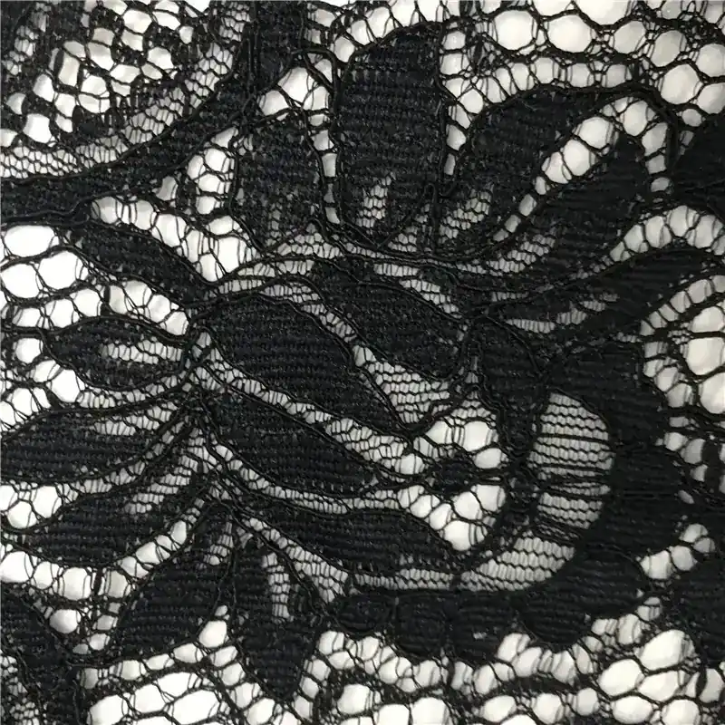 Black Lace Cord Cotton Nylon Dress Lace Fabric