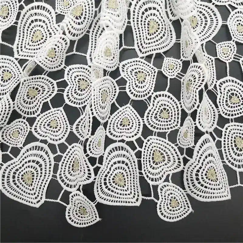 Gold Lurex Chemical Lace Fabric