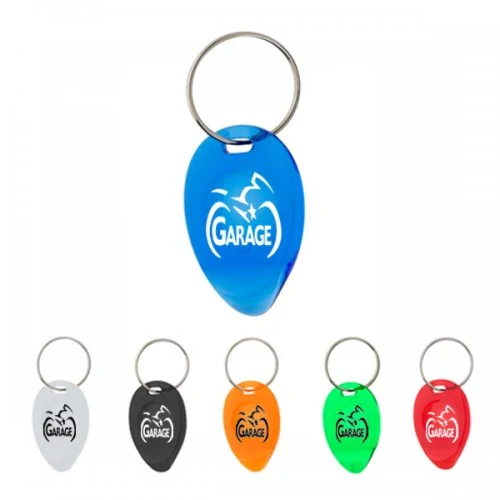 Customized teardrop shape lottery scratcher keychains in five colours