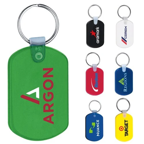 Custom moulded soft keychains imprinted with promotional brand logos