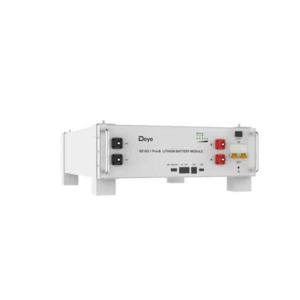 Deye SE-G5.1 Pro-B 5kWh Lithium Battery mounted in a storage installation