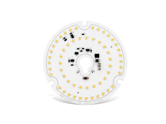 Round AC LED module board with driver circuitry on board