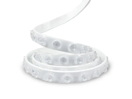 Coiled white LED neon flex with a diffused silicone body