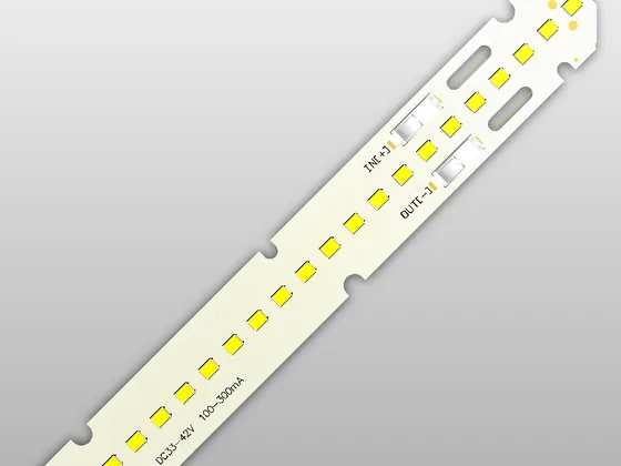 LED linear module board with mid power LED packages and solder pads