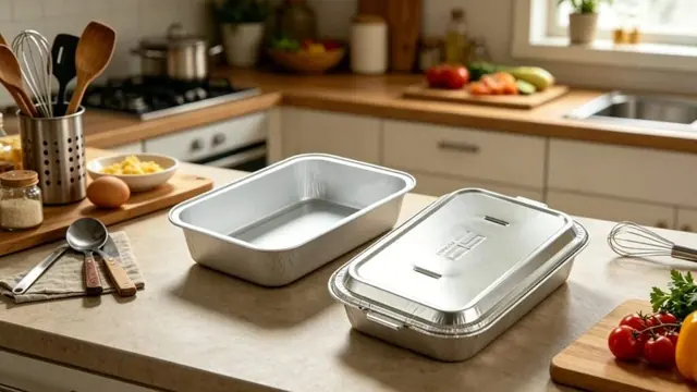 Wrinkle-free aluminum foil containers for airline catering