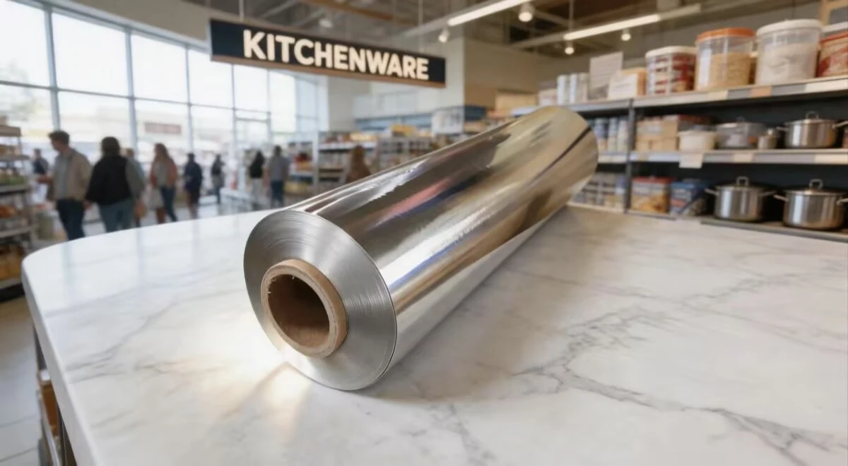 Commercial aluminum foil rolls for supermarket and catering supply