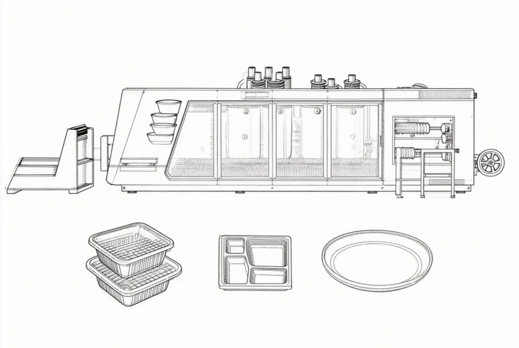 Plastic Thermoforming Machine supplied through LUMSOURCING sourcing service