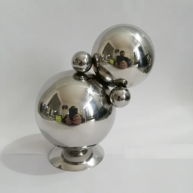 Large Outdoor Abstract Stainless Steel sphere Sculpture stainless steel art sculptures—Small bean