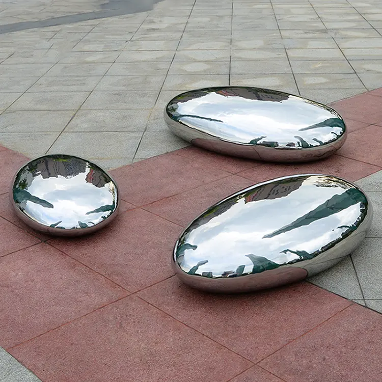 Large stainless steel sculpture—Stone