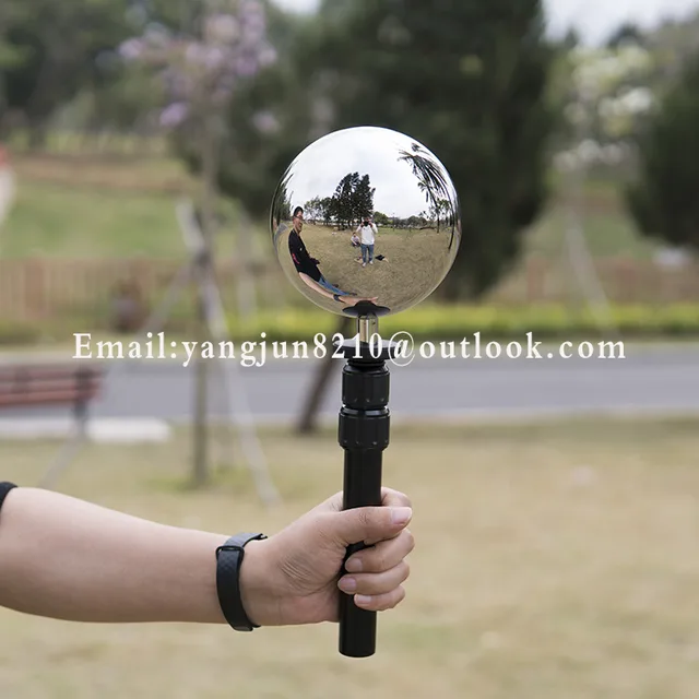 12 cmVFX-HDRI Profession Camera Reflector Stainless Steel Hollow Sphere Photographic Props Set seen from another angle