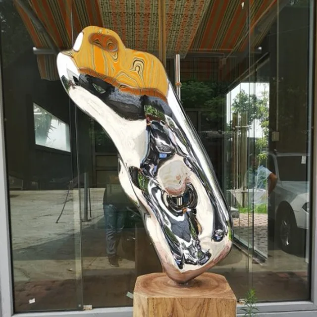 Garden Decoration Sculptural Public Stainless Steel Bench Seating Sculpture 3-9 Meters are available detail of the surfa