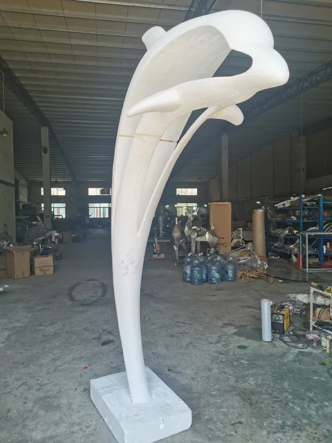 2.6m Outdoor Stainless Steel Dolphin Sculpture seen from another angle