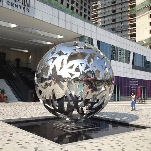 Large stainless steel sculpture—Hollow ball
