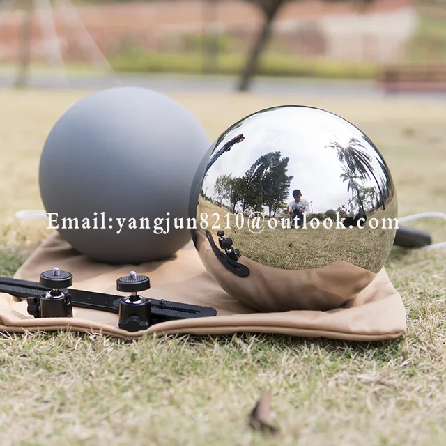 20cmVFX-HDRIProfession Camera Reflector Stainless Steel Hollow Sphere Photographic Props Set in close view